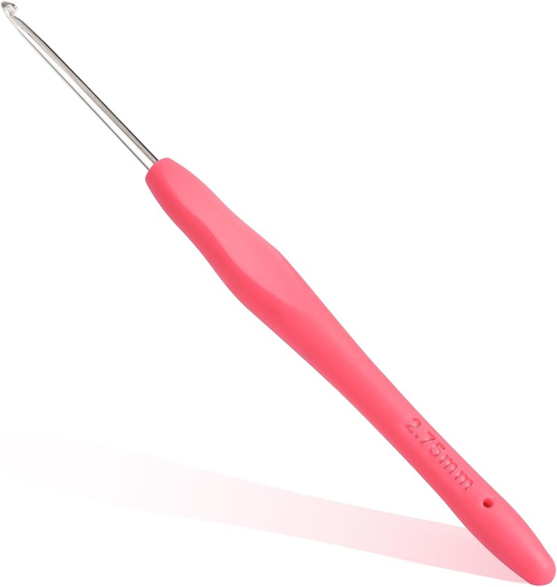 Gerute 2.75mm Crochet Hook, Ergonomic Crochet Hooks with Soft Rubber Handle and Smooth Glide Head - Lightweight Aluminum Needles for Beginners, Arthritis, Yarn Projects, Long Crafting Sessions (2.75 mm) - Image 1